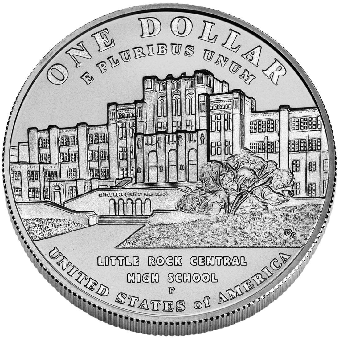 2007 Little Rock Central High School Commemorative Silver One Dollar Uncirculated Reverse