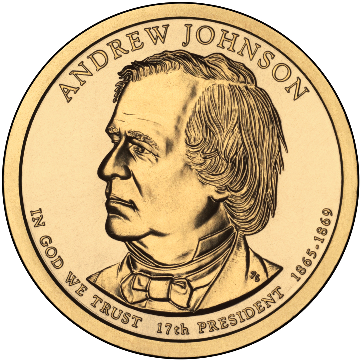 2011 Presidential Dollar Coin Andrew Johnson Uncirculated Obverse