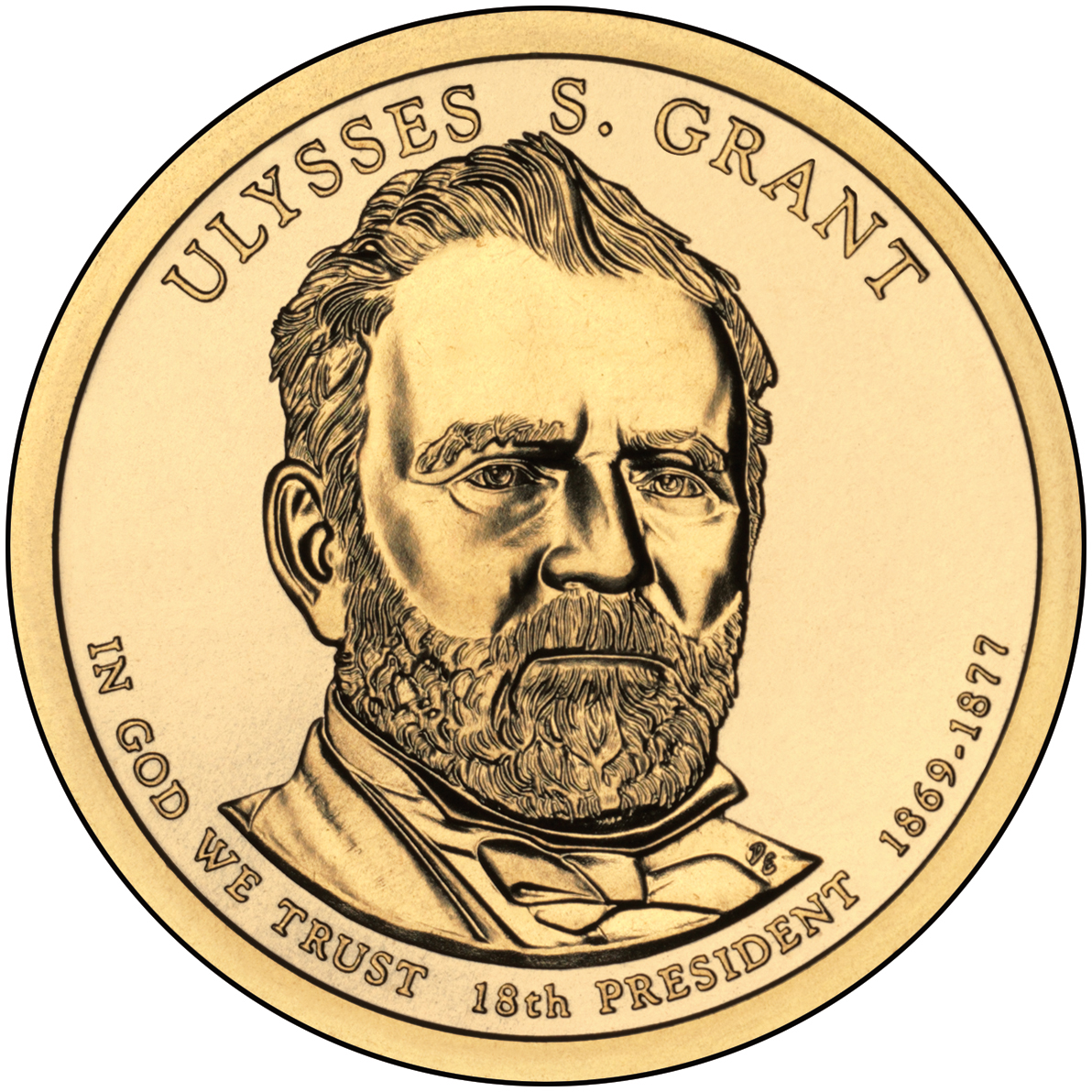 2011 Presidential Dollar Coin Ulysses S. Grant Uncirculated Obverse