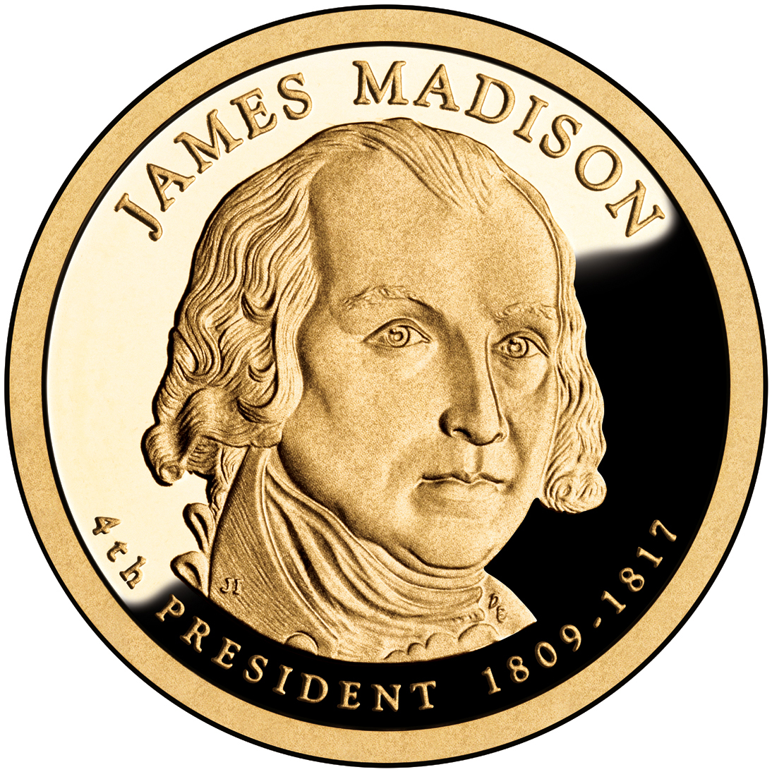 2007 Presidential Dollar Coin James Madison Proof Obverse