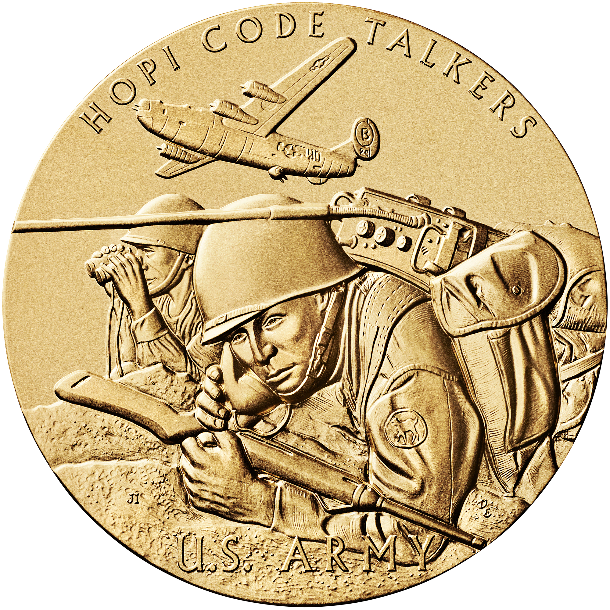 2008 Code Talkers Hopi Tribe Bronze Three Inch Medal Obverse