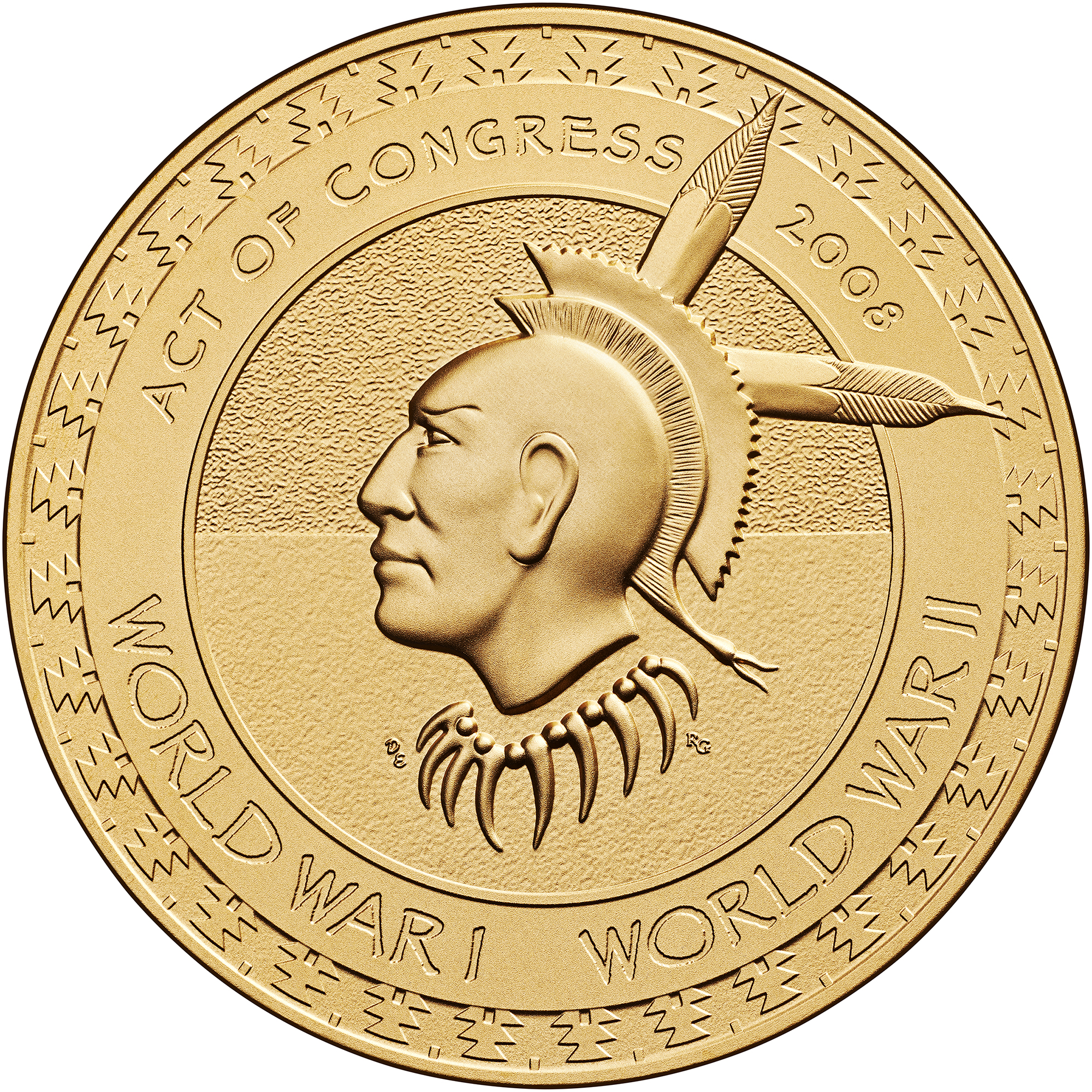2008 Code Talkers Meskwaki Nation Bronze Three Inch Medal Reverse